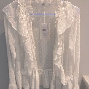 Brand New Ruffled White Blouse
